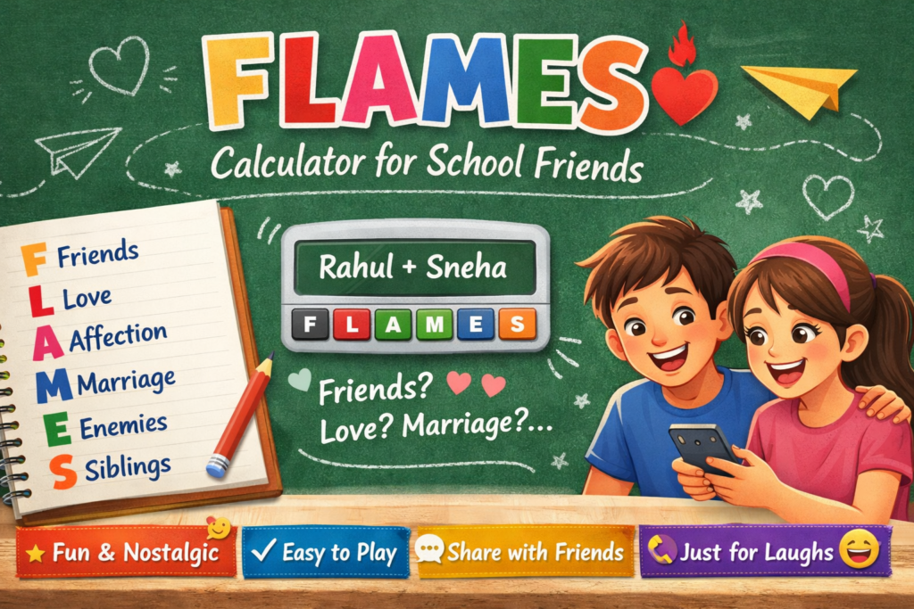 FLAMES Calculator for school friends
