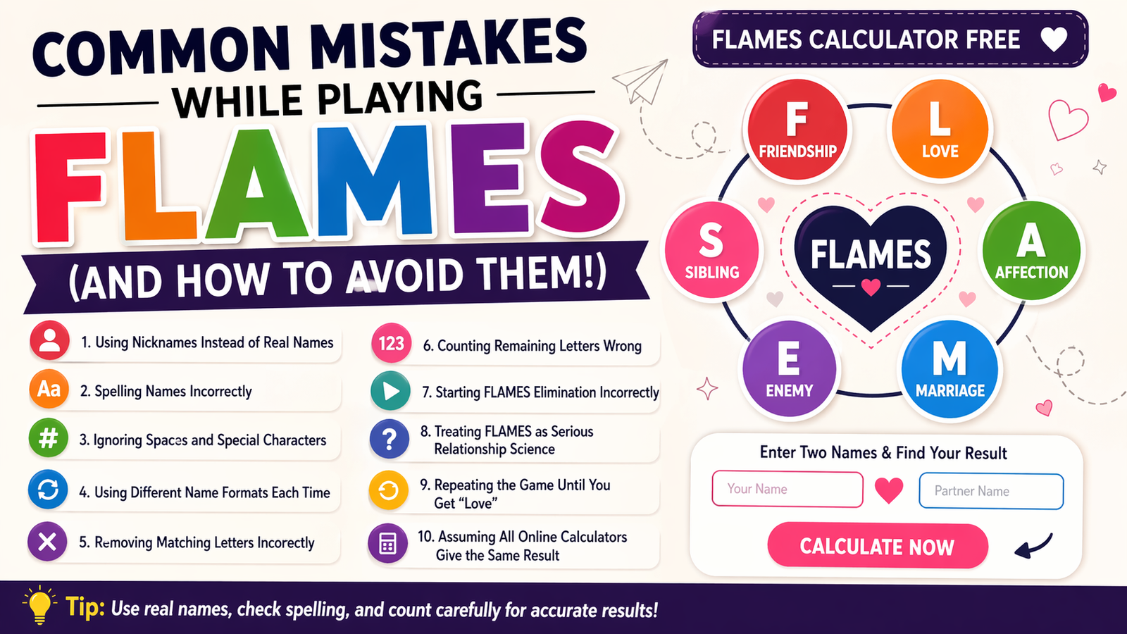 Flames Game Example Common Mistakes While Playing FLAMES (And How to Avoid Them)